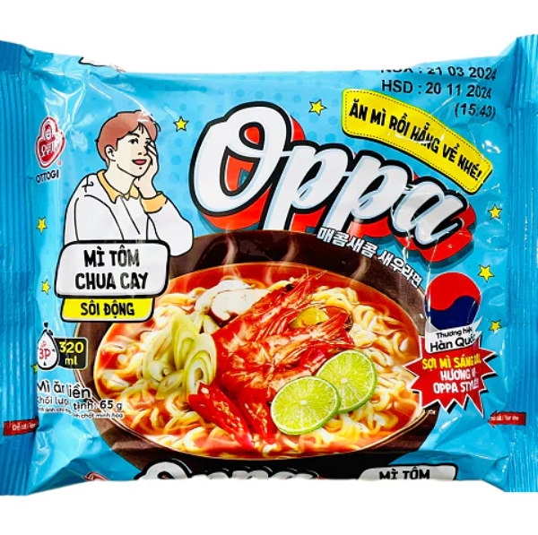 Лапша быстрого приготовления Ottogi Oppa Том Ям с креветками 65 г