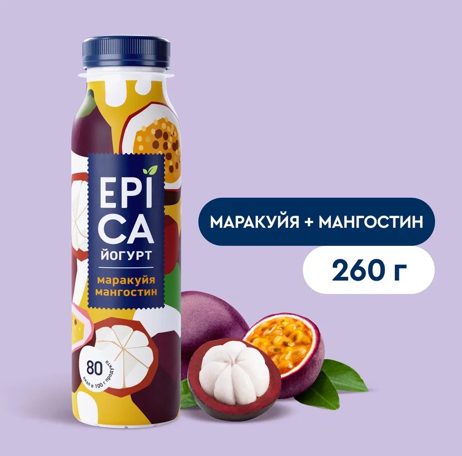 

Йогурт питьевой Epica 2.5% маракуйя-мангостин 260 г