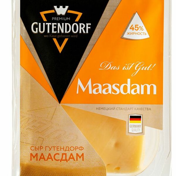 Сыр Gutendorf Маасдам 45% без змж 180 г