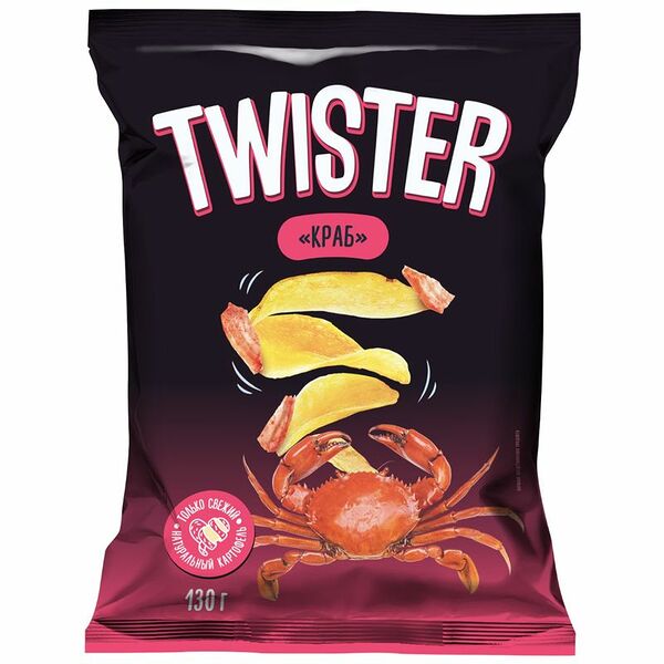 Чипсы картофельные Twister хрустящие Краб 130 г