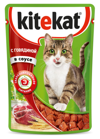 

Влажный корм для кошек Kitekat сочная говядина в соусе 85 г