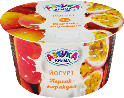 

Йогурт Азбука Крыма Персик, маракуйя 4%, без змж 140 г