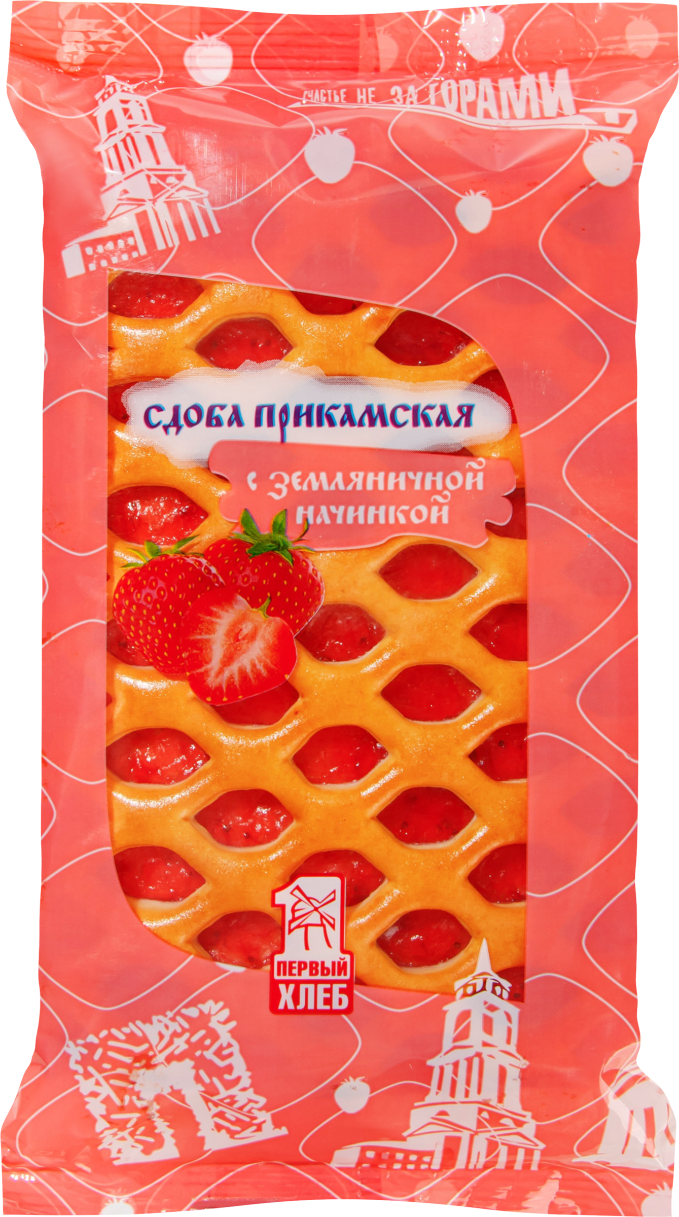

Сдоба Первый хлеб Прикамская с земляничной начинкой 150 г