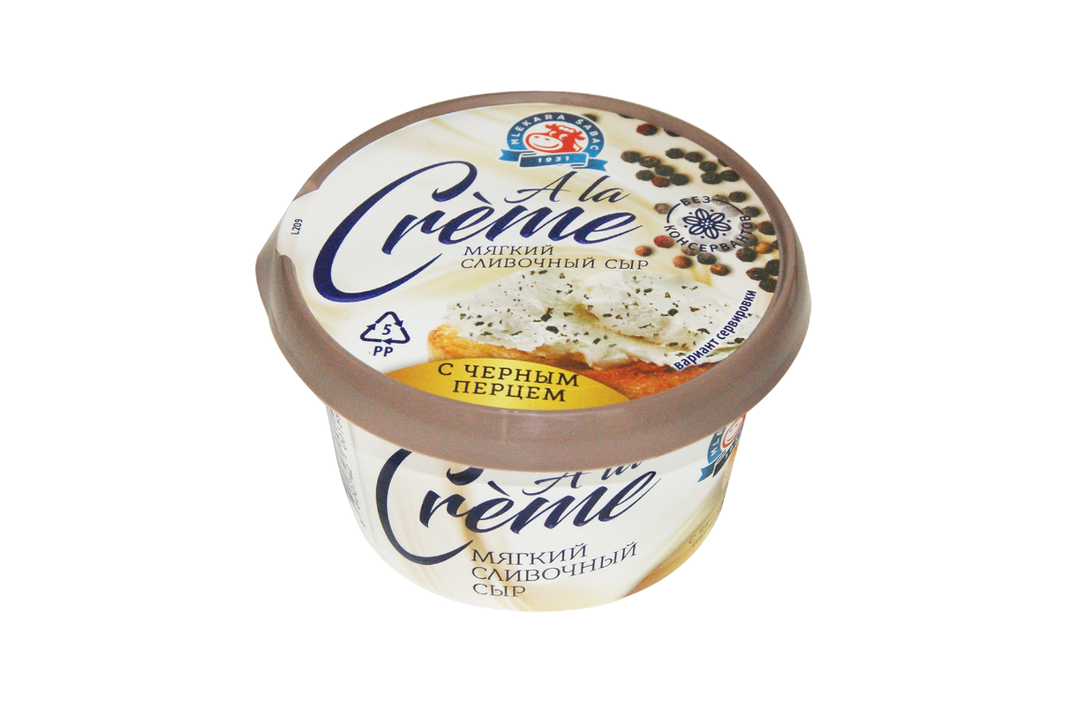 

Сыр сливочный Mlekara Sabac A la Creme с черным перцем 65% 150 г