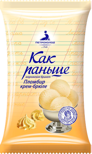 

Мороженое Как раньше пломбир крем-брюле брикет 220 г