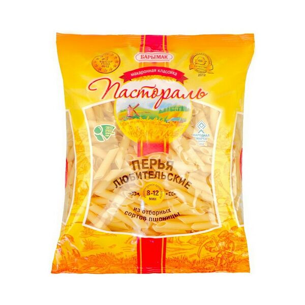 Изделия макаронные Пастораль Перья Любительские грВ 1класс 900г