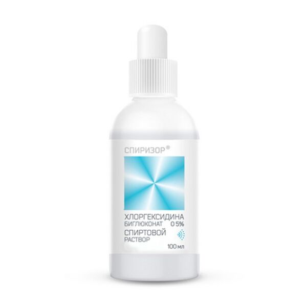 Спиризор Хлоргексидина биглюконат раствор спиртовой 0.5% 100 мл
