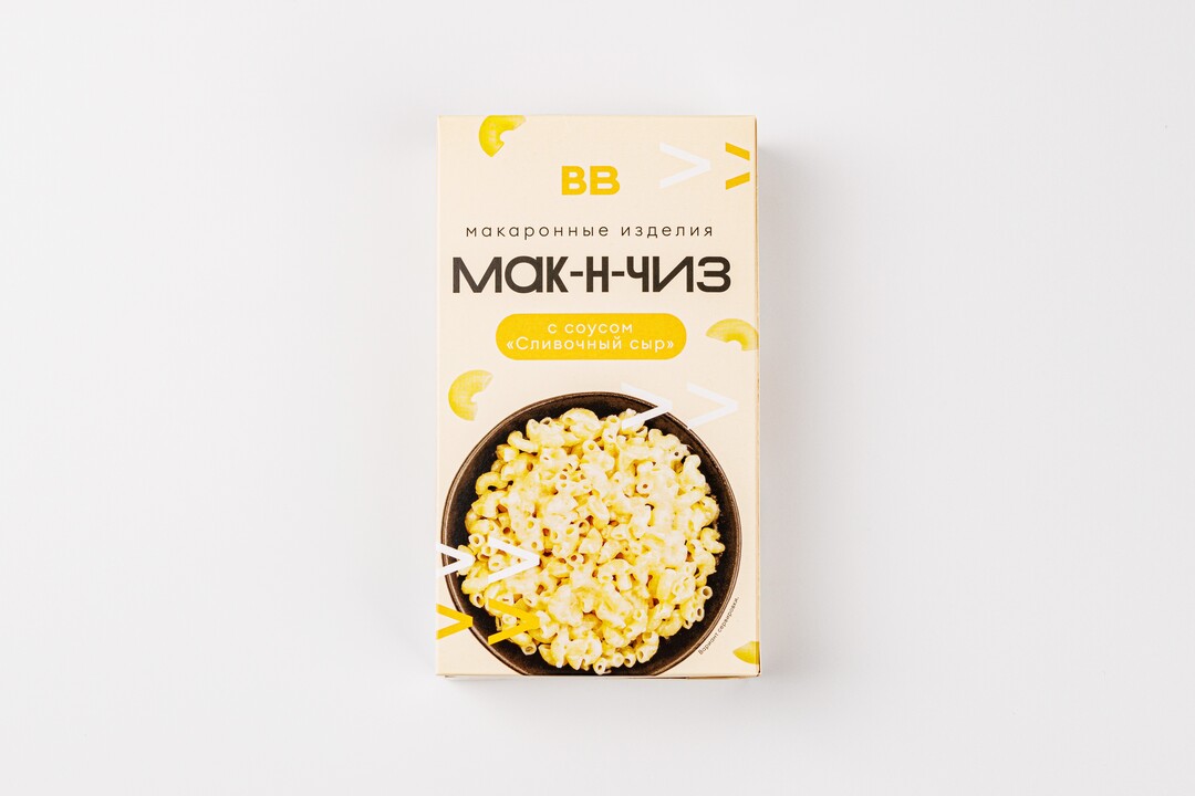

Макаронные изделия ВкусВилл Мак-н-чиз с соусом Сливочный сыр 143 г