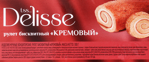

Рулет бисквитный Delisse кремовый 300 г