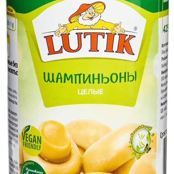 Шампиньоны Lutik целые 425 мл