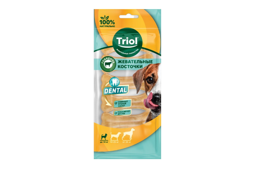 

Лакомство для собак Triol Dental Кость из жил 5 см 6 шт.