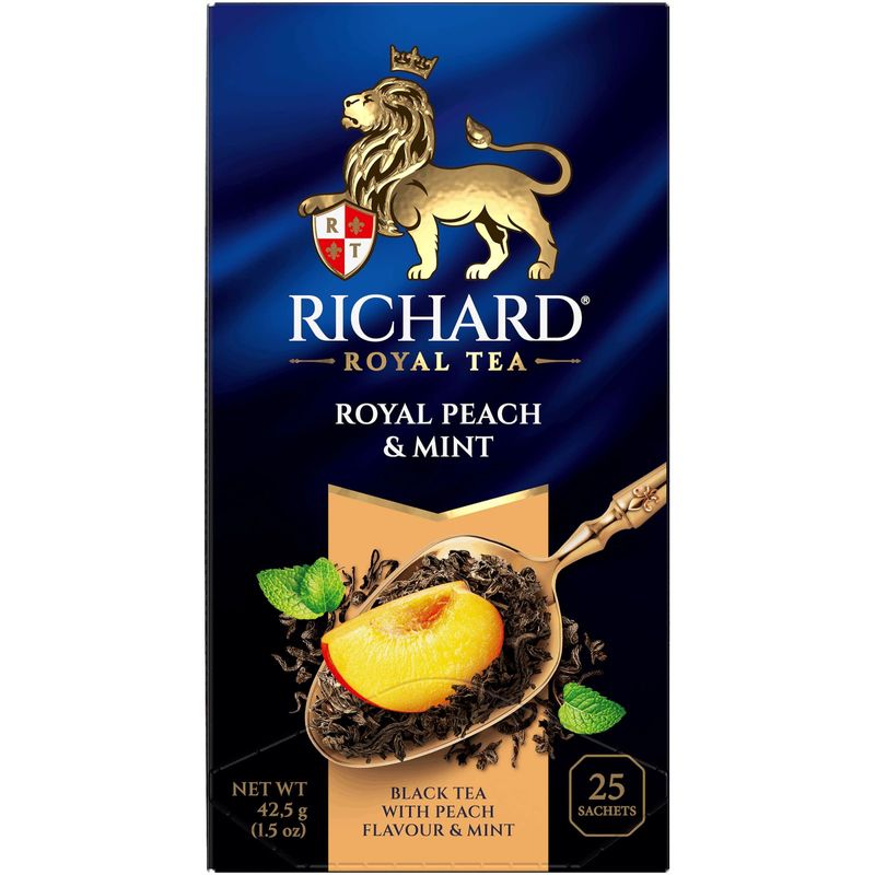 

Чай черный Richard Royal Tea Royal Peach & Mint 25 саше 42.5 г