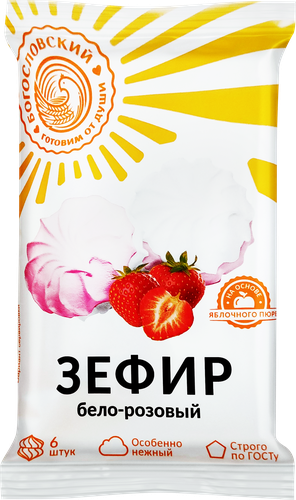 

Зефир Богословский бело-розовый 230 г