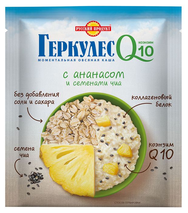 

Геркулес Русский продукт Q10 Ананас и семена чиа