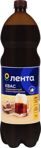 

Квас Лента Традиционный фильтрованный пастеризованный, 1.5л