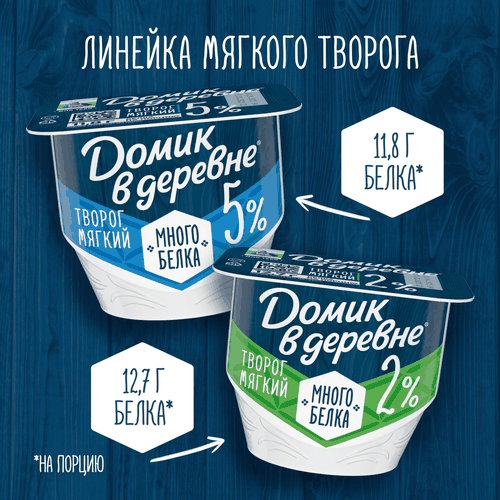

Творог мягкий Домик в деревне с высоким содержанием белка без сахара 2% 150 г