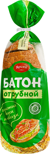 Батон Ярхлеб Отрубной в нарезке, 350г