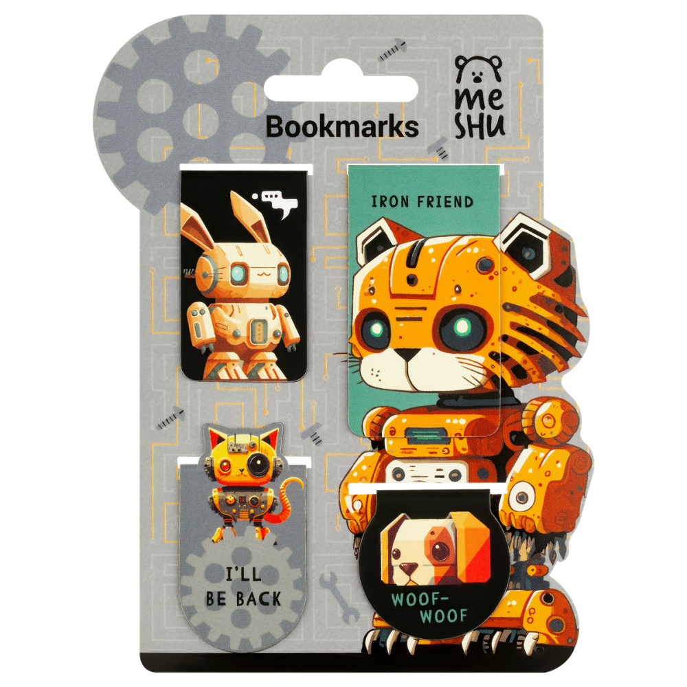 

Закладки Meshu магнитные для книг Iron friend матовая ламинация 4 шт