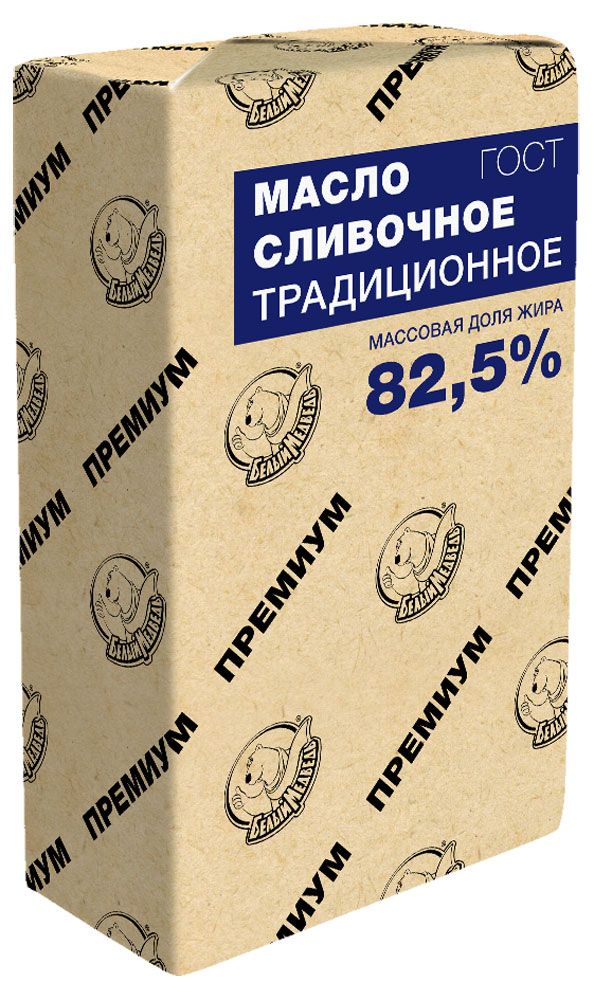

Масло сливочное Белый Медведь Премиум Традиционное 82,5% 380 г