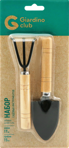 

Набор садового инструмента GIARDINO CLUB 2 предмета (совок 15см, грабли 17см), Арт. GV28811-276