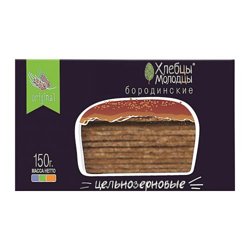 

Хлебцы цельнозерновые Хлебцы Молодцы Бородинские 150 г
