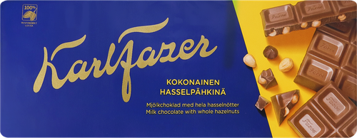 

Шоколад молочный Karl Fazer с цельным фундуком 200 г
