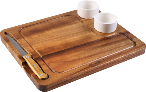 

Доска для стейка Platinum choice 30х25х1.2 см + нож и 2 соусника акация