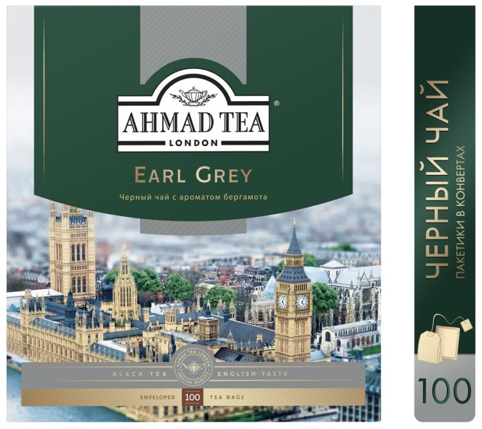 

Чай черный Ahmad Tea Earl Grey с бергамотом 100 пакетиков 200 г