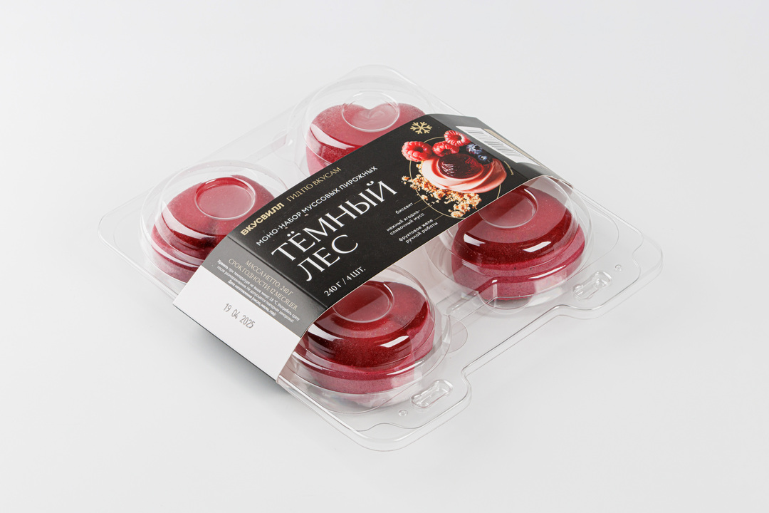 

Моно-набор муссовых пирожных ВкусВилл Темный лес замороженные 4 шт. 240 г