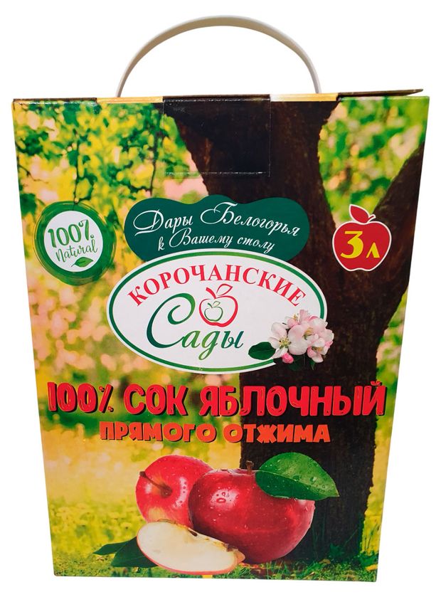 

Сок Корочанские Сады Яблочный прямого отжима 3 л