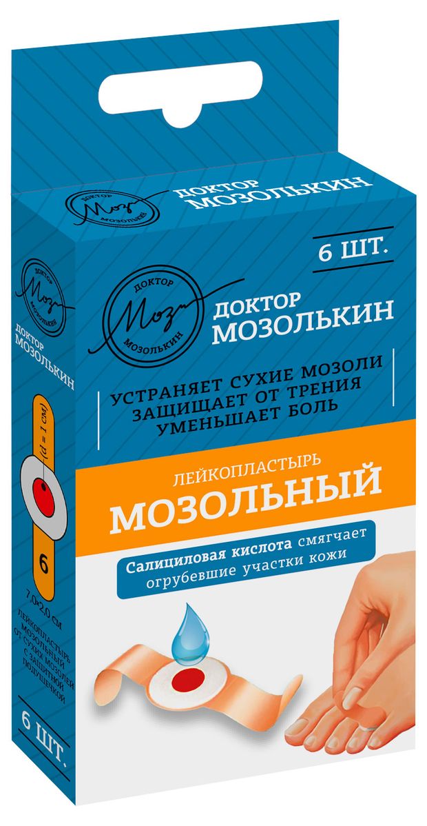 

Лейкопластырь Доктор Мозолькин мозольный 7 х 2 см 6 шт.