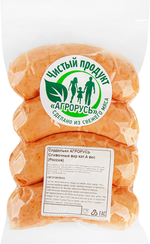 

Сардельки АГРОРУСЬ Сливочные, категория А, весовые