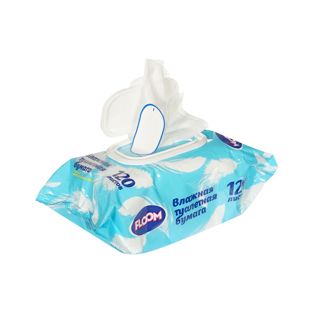 

Влажная туалетная бумага Floom Comfort с экстрактами ромашки и алоэ вера 120 шт