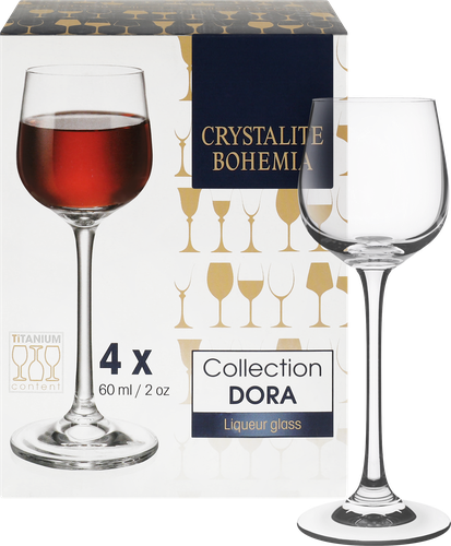 

Набор рюмок для водки Crystalite Bohemia Dora 60 мл стекло 4 шт.