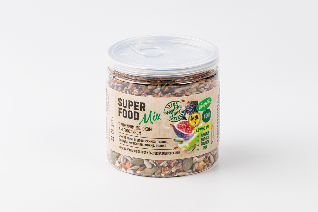 

Смесь семян Superfood Mix с черносливом, сушеным яблоком и инжиром 270 г