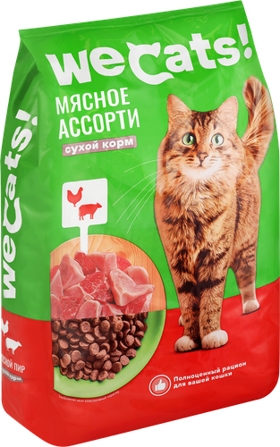 

Корм сухой Wecats Мясное ассорти для взрослых кошек 400 г