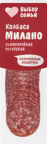 

Колбаса сырокопченая Выбор семьи Милано нарезка 50 г