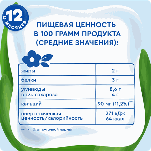 

Молочный коктейль Агуша Черника с ягодным соком для детского питания с 12 месяцев 190 мл