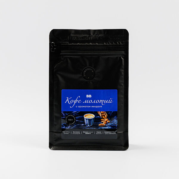 Кофе натуральный жареный молотый с ароматом миндаля 150 г