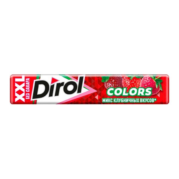 Жевательная резинка Dirol Colors XXL Микс клубничных вкусов 19 г