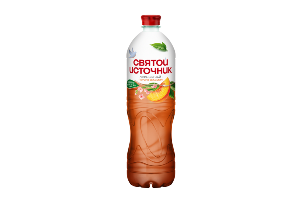 

Чай черный холодный Святой Источник персик-жасмин негазированный 1 л