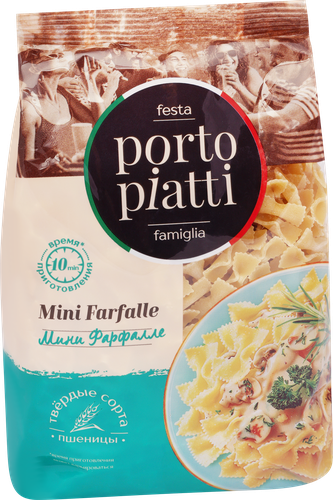

Макароны Porto Piatti Мини Фарфалле группа А высший сорт 400 г