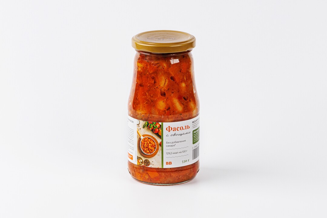 

Фасоль ВкусВилл с овощами без добавления сахара 530 г