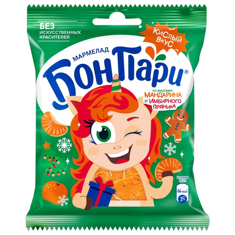 

Мармелад Бон Пари Новогодний микс Мандарин имбирный пряник 100 г