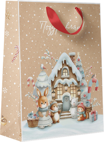 

Пакет подарочный City home Trade Christmas Kraft 23х18х10 см 1 шт дизайн в ассортименте