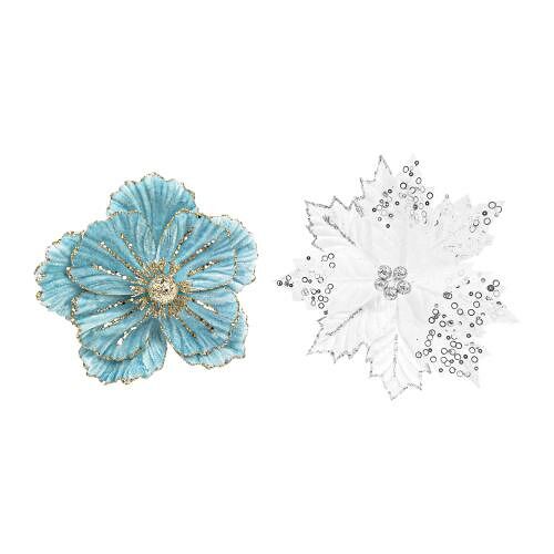 Украшение Цветок с декором 22 см WHLY192749 дизайн в ассортименте 1 шт.