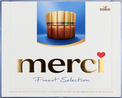 

Набор конфет Merci Finest Selection Ассорти 4 вида из молочного шоколада 250 г