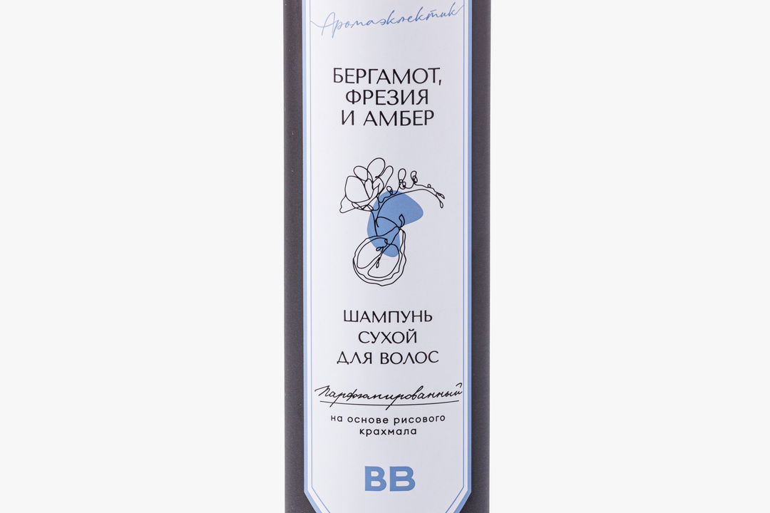 

Шампунь ВкусВилл сухой парфюмированный для волос бергамот, фрезия и амбер 200 г