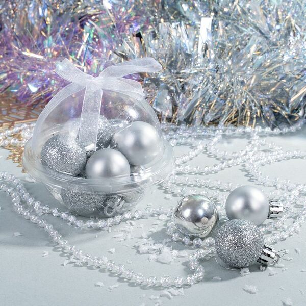 Шарики ёлочные, Снежное кружево, 12 шт., в ассортименте