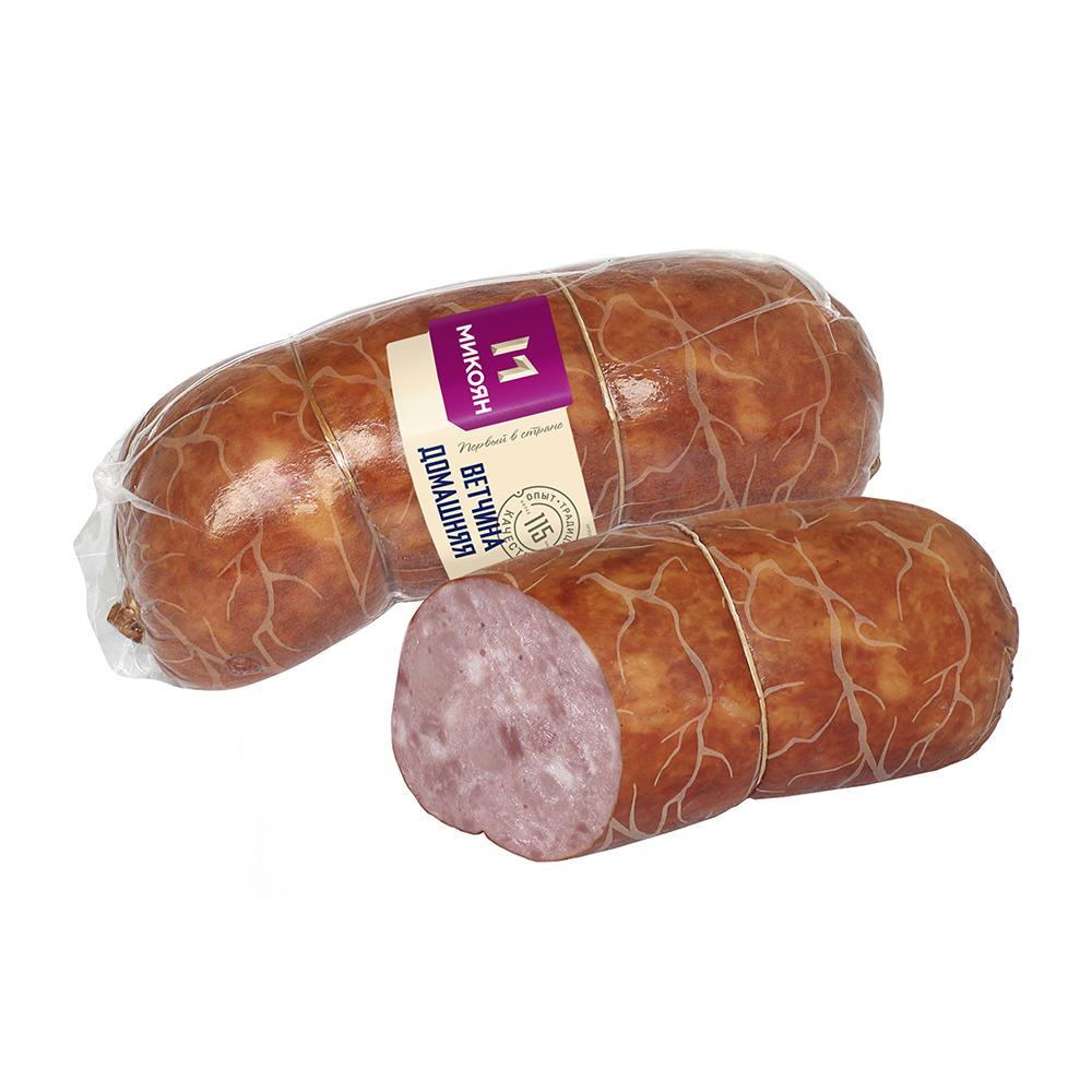 

Ветчина вареная Микоян Домашняя из свинины категория Б вес